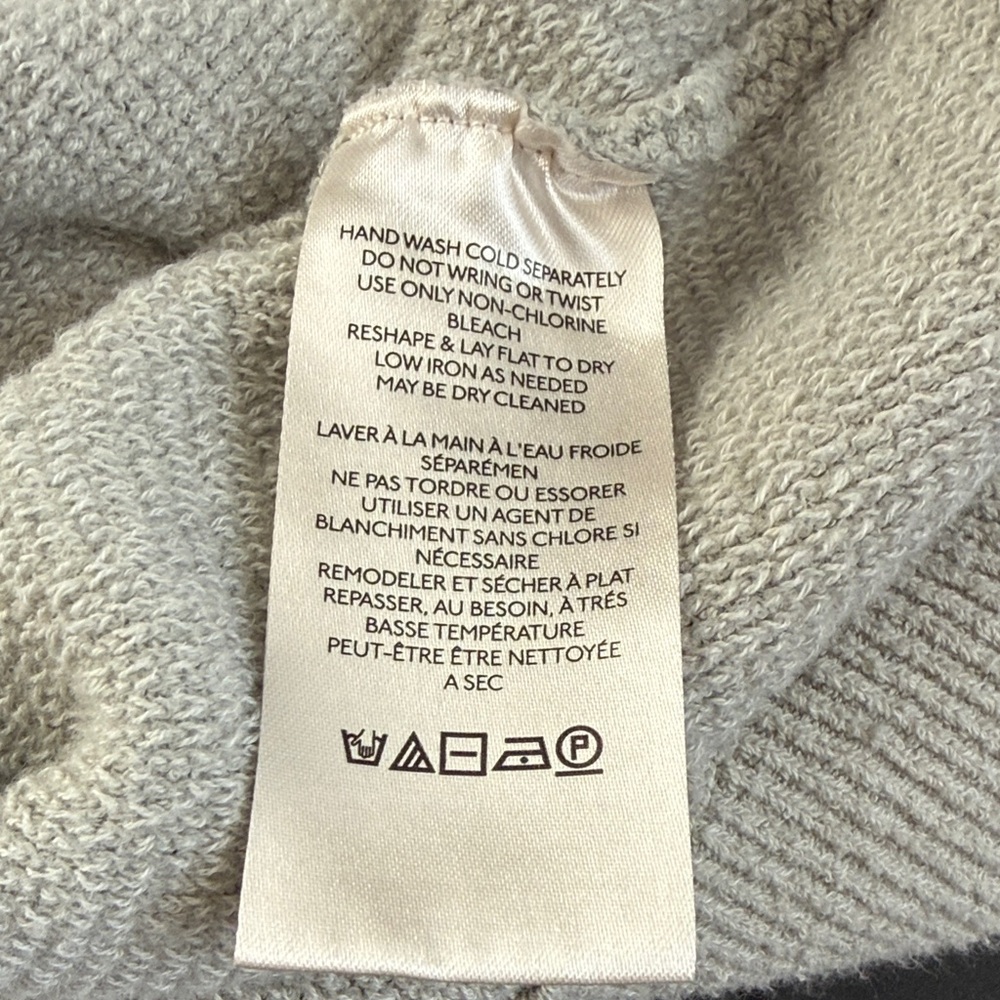 Free People Light Gray Turtleneck Sweater Women’s Size Large Cozy Knit - Picture 4 of 8